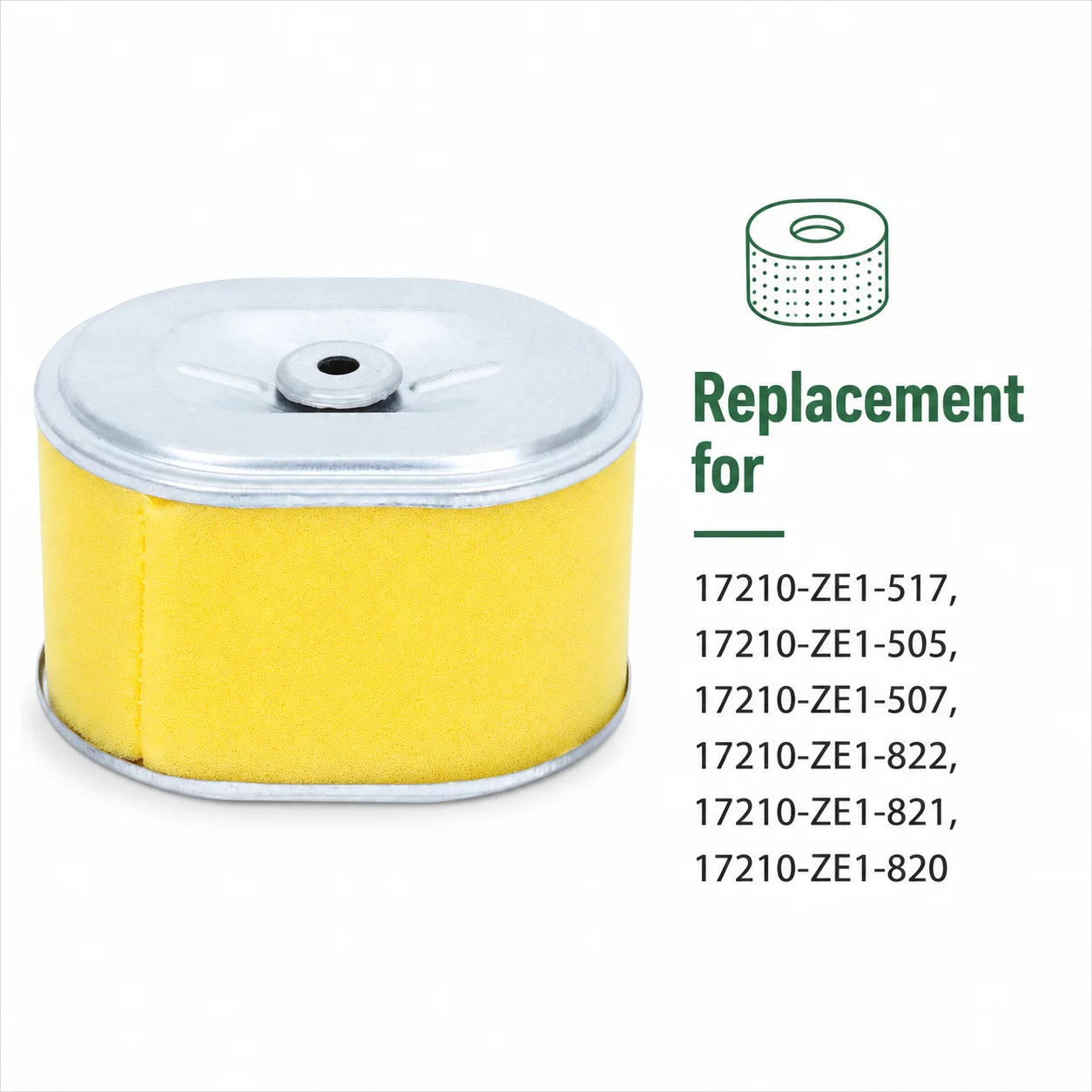 2 Pack Air Filter Replacement for Honda GX140 GX160 GX200 5hp 5.5hp 6.5hp Engine 17210-ZE1-517 17210-ZE1-505 17210-ZE1-822