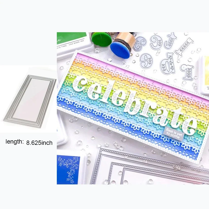 Background Slim Essentials Rectangle stripes Metal Cutting Dies For Christmas Card  DIY Scrapbooking Cards Making