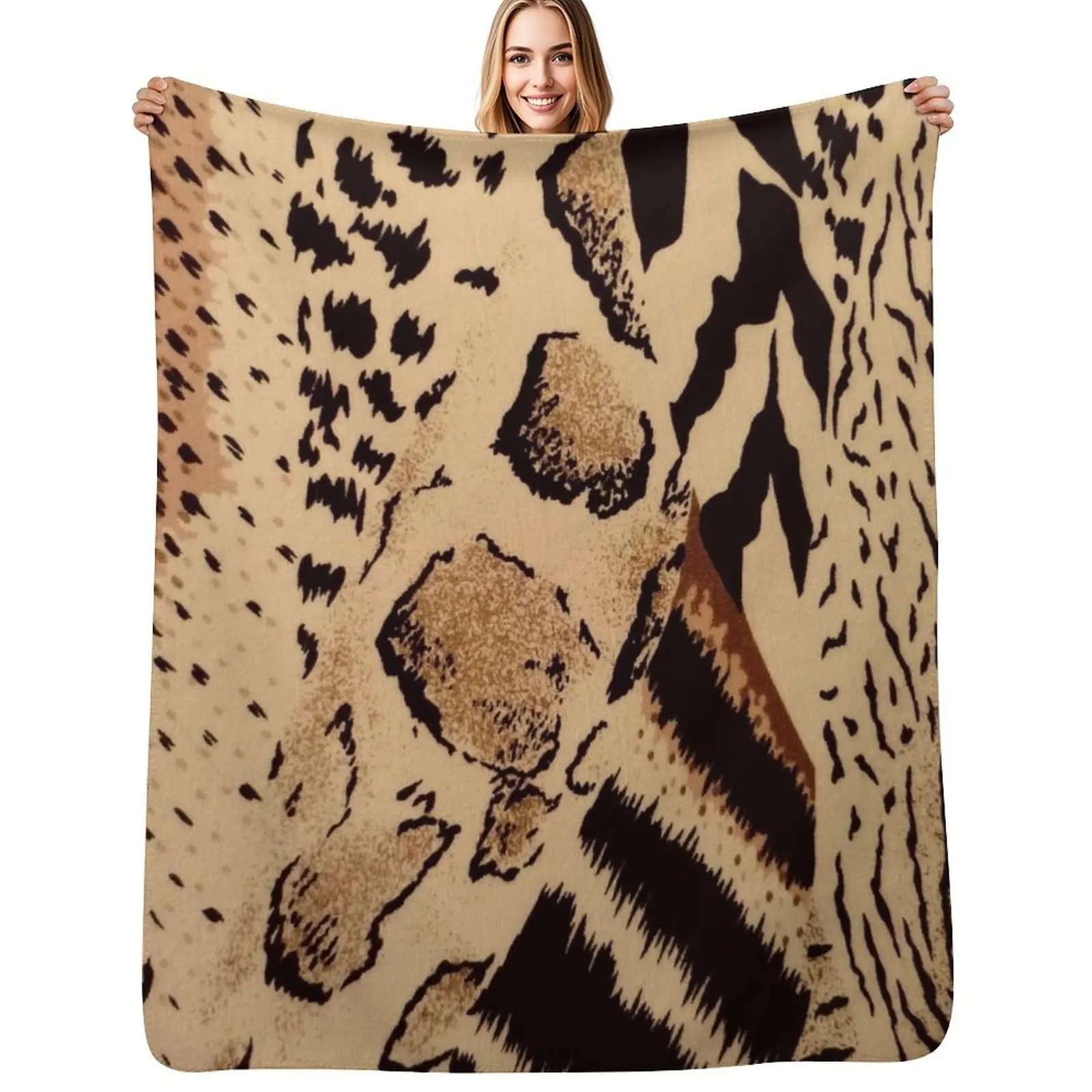

Animal Print Throw Blanket Luxury Thermal Decorative Throw Thin Blankets