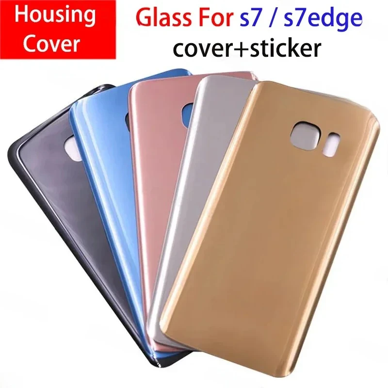 

For Samsung Galaxy S7 G930 G930F Edge G935 Back Battery Cover Rear Lid Housing Case Glass Panel Camera Lens Adhesive