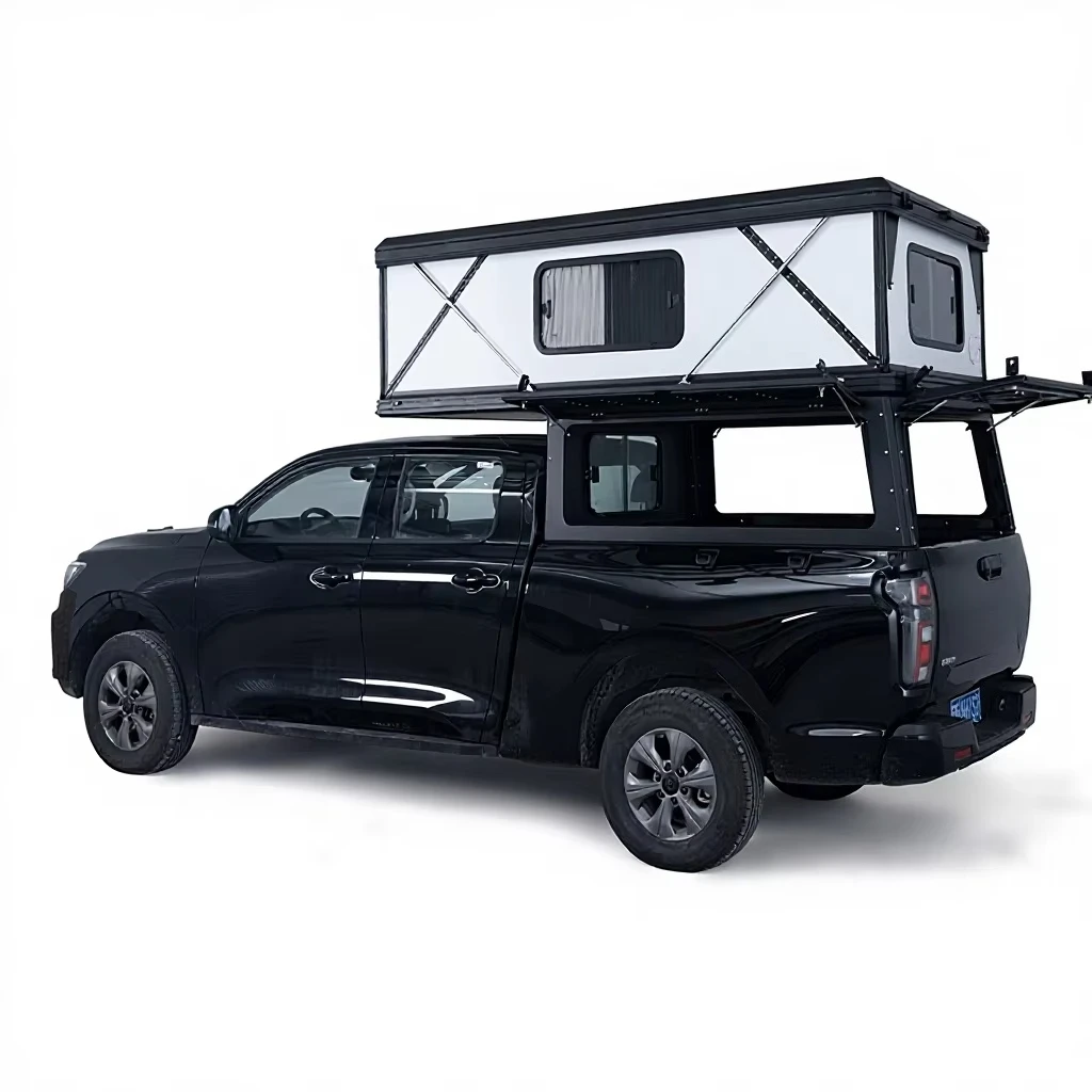 Pop Up Roof Top Tent Aluminum Pickup Truck Camper Camping Hard Shell Pickup Truck Tent With Canopy For Ford