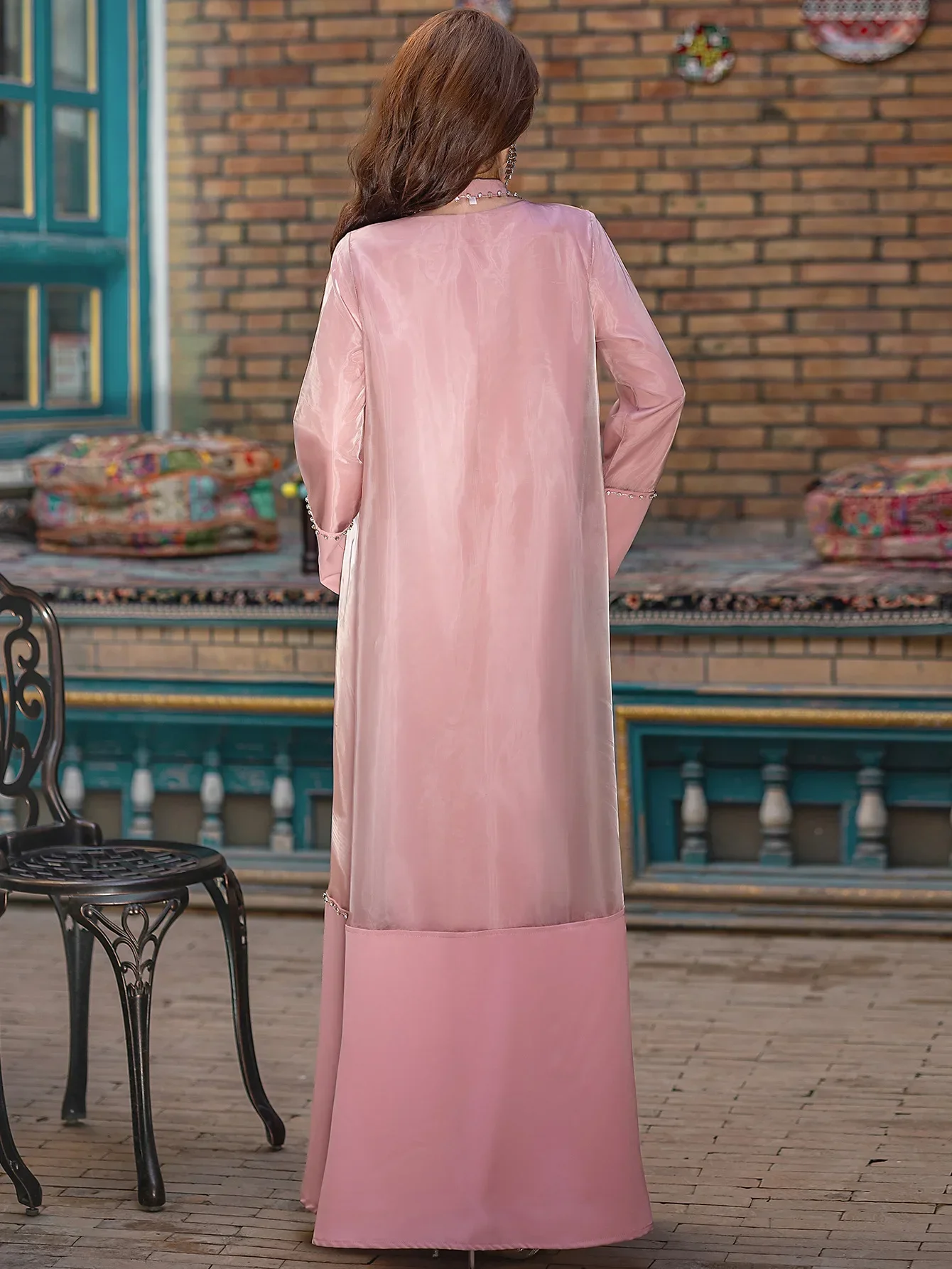 فستان العيد عباية نسائية 2 قطعة مجموعة مسلمة الماس حفلة قفطان رداء جلابية المغرب دبي قفطان فيستدوس لارجوس رمضان 2026