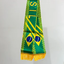 Brazil flag scarfs14x130cm Brazil flag scarf Fan scarf scarf Sports holiday decoration
