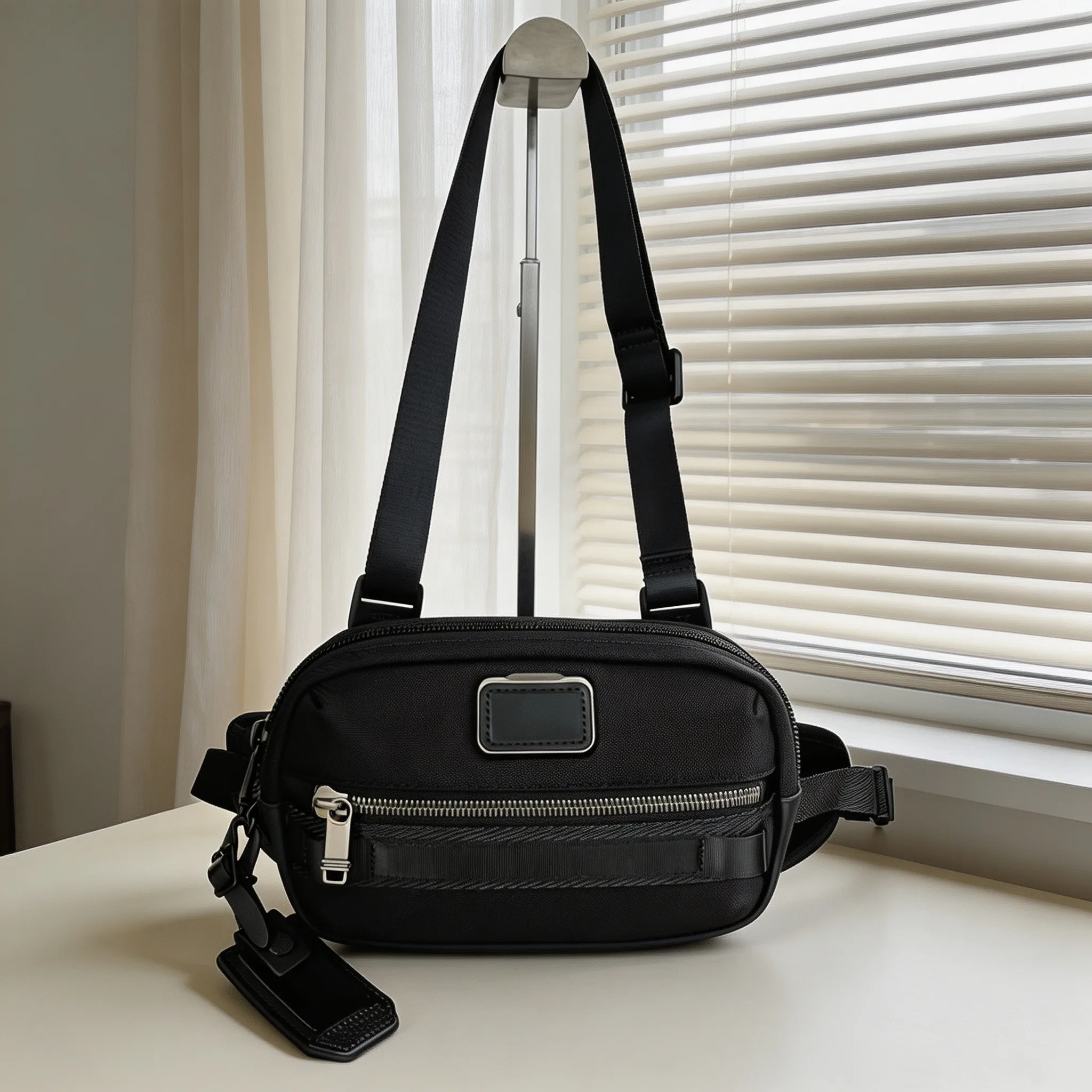 Men’s Ballistic Nylon Multi‑Functional Chest Bag, Convertible Fanny Pack Crossbody Sling Bag for Daily Commute Casual Use