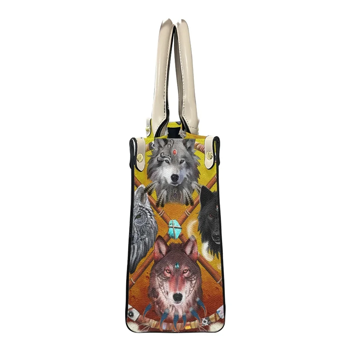 Lobo 3D Design Bolsa para mulheres, sacola crossover casual, elegante sacola de saída, bolsa mensageiro viajante, presente de moda, nova