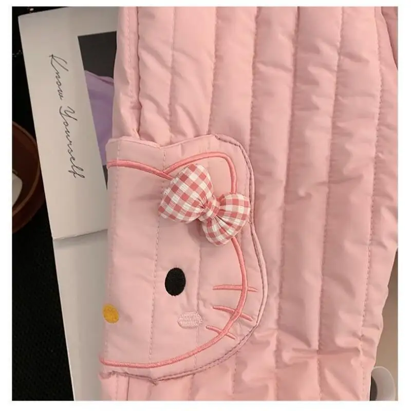 حار مرحبا كيتي فتاة Sweatsuit السراويل Kawaii أنيمي الشتاء الرياضة طالب عارضة فضفاض الدفء مريحة ملابس الأطفال