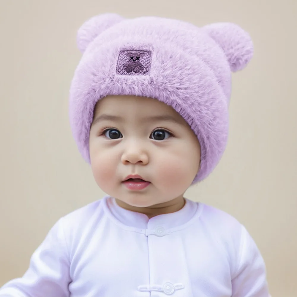 

Плюшевая зимняя детская шапка для детей от 3 месяцев до 4 лет, защита ушей, мягкая детская вязаная шапка, милые шапочки с героями мультфильмов, шапка для маленьких детей