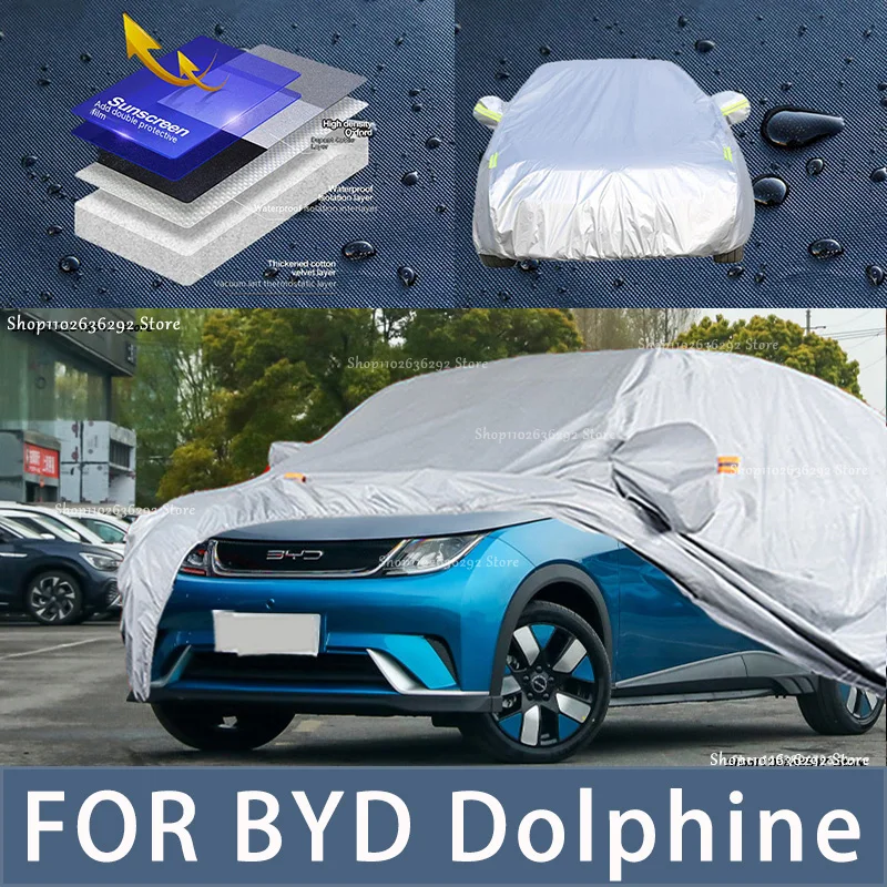 For BYD Dolphine Outdoor Protection Full Car Covers Snow Cover Sunshade Waterproof Dustproof Exterior Car accessories