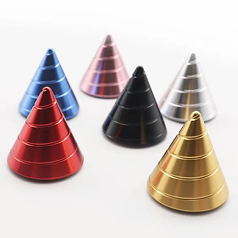 Spiral Cone Optical Illusion Spinner Large Metal Kinetic Desk Spinning Fidget Toys Stress Relief Cool Gadgets Office Fun