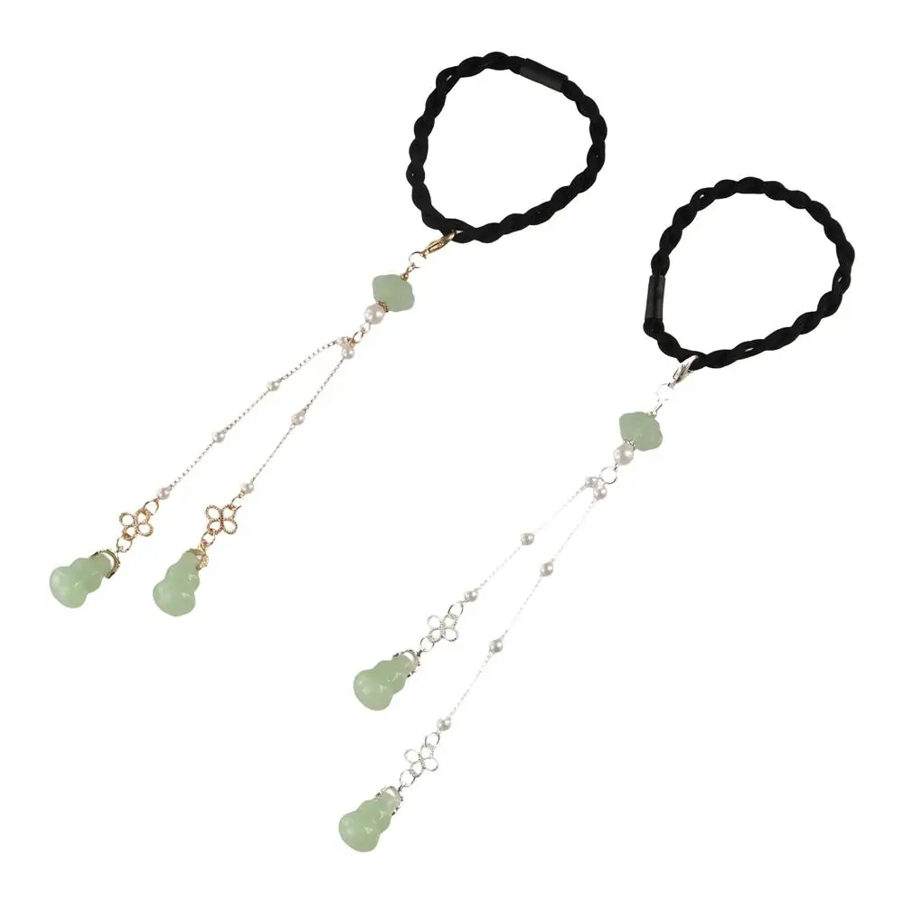 Retro Tassel Hanfu Tassel Headwear Leaf Hair Tie Chinese Style Rubber Band Hair Band Pendant Weave Hair Rope Hair Band