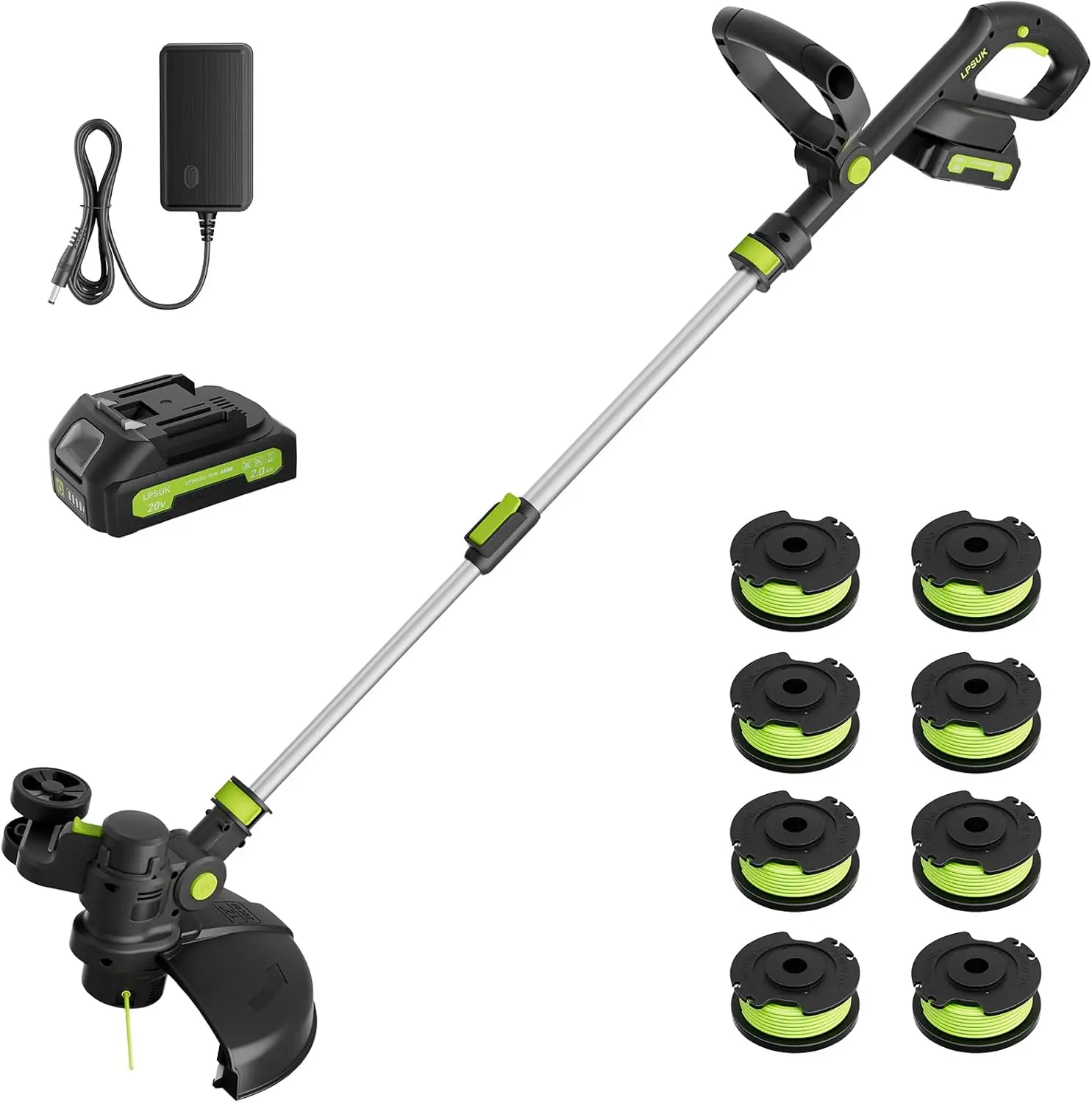 

20V Cordless String Trimmer with Fast Charger, 12'' Grass Cutter, Auto Line Feed, 2-in-1 Lawn Tool for Yard and Garden
