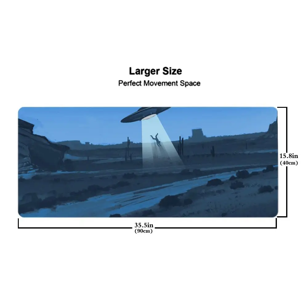 UFO-Tapete, Mauspad, Spielzubehör, Tastaturpad, XXL, große Verriegelungskante, 900 x 400 mm, Tischmatte, Gaming-Mauspad