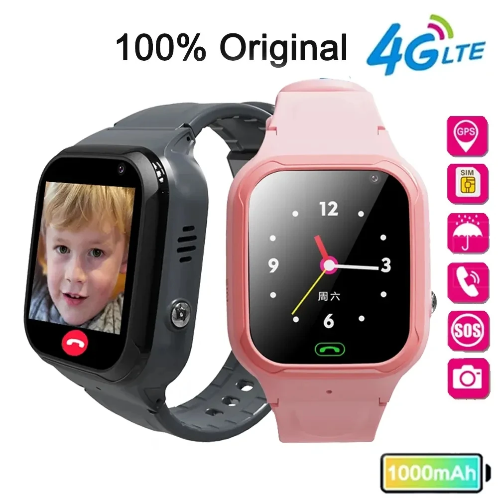 2024 4GSmart Watch Kids GPS WIFI VideoCall SOS IP67 Child Smartwatch Camera Monitor Tracker Location Phone Watch For Android IOS