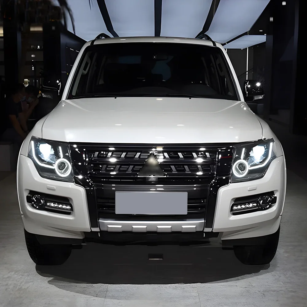 For Mitsubishi Pajero V93 V97 2009-2021 Car Front Headlight LED Assembly Upgrade Dynamic Projection Lens Accessories