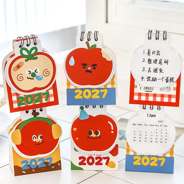 2027 Desk Calendar Mini Portable Travel Calendars Perfect For Home Office School Daily Schedule Planning Home Decor