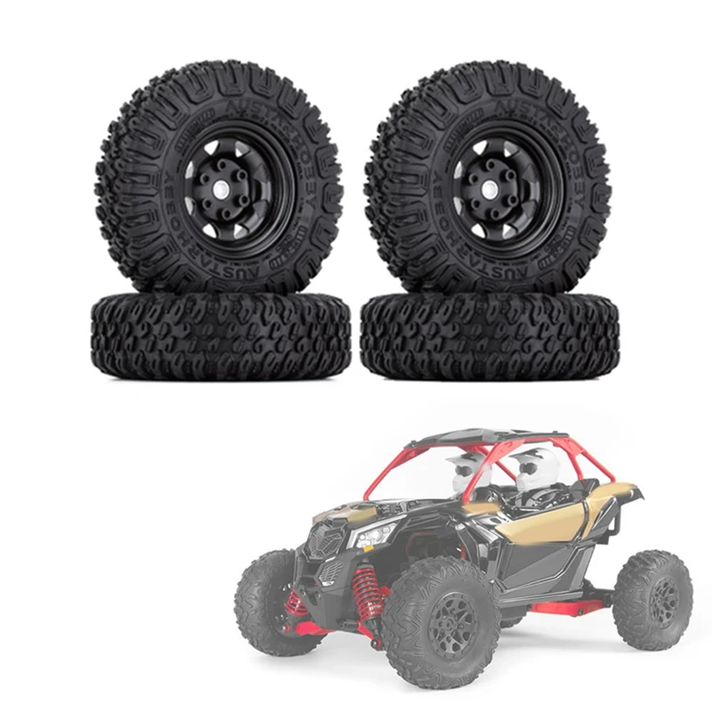 4PCS 85Mm 1.55 Metal Beadlock Wheel Rims Tires Set For 1/10 RC Crawler Car Axial Yeti Jr RC4WD D90 TF2 Tamiya Durable