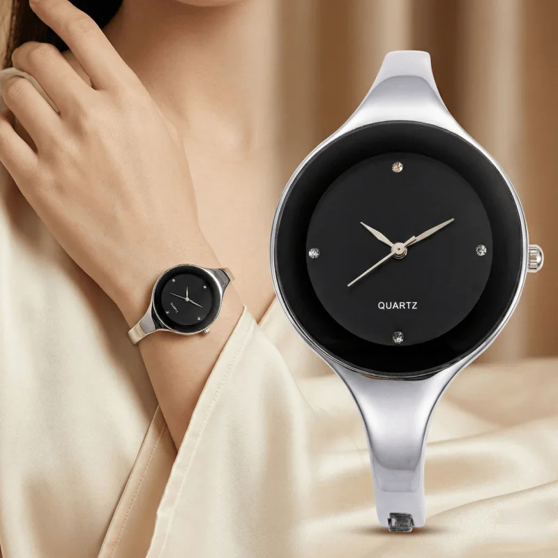 

Простые женские наручные часы с бриллиантами, модные повседневные круглые часы с бриллиантами, элегантные женские кварцевые наручные часы, подарок, reloj mujer
