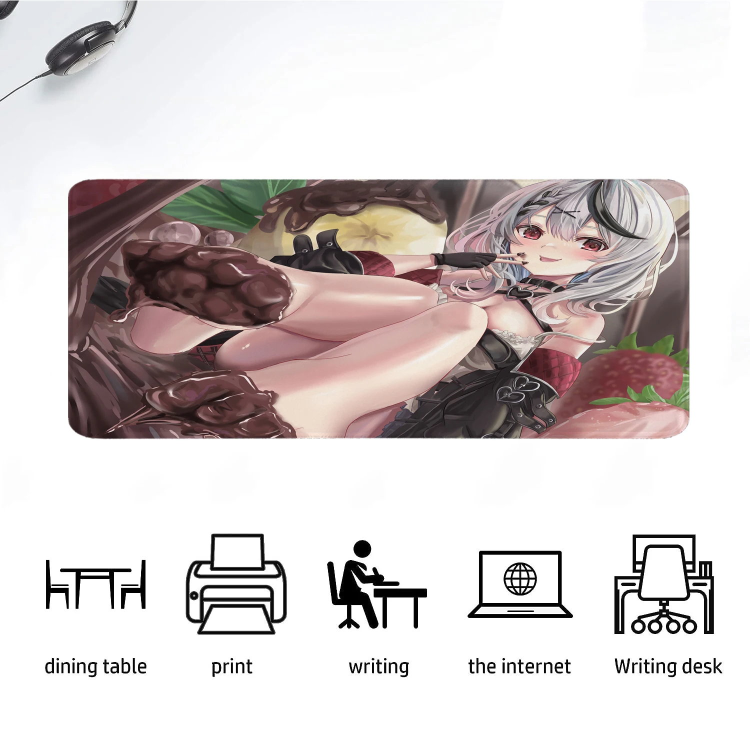 Anime Gaming Mouse Pad Sexy Girl Large Desk Mat Computer Keyboard Pad with Non-Slip Rubber Base,Kawaii Big Game Mousepad