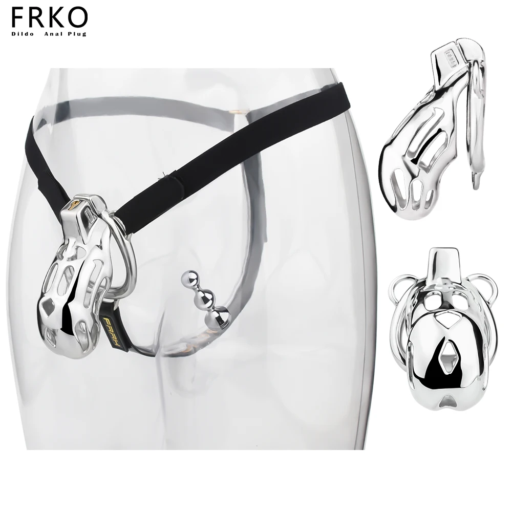 FRKO Big Chastity Cage Chastity Belt Device Cobra Lock Cock Cage Penis Ring with Anal Plug Fetish Sex Toys For Man 정조대 벨트 18 Gay view 2