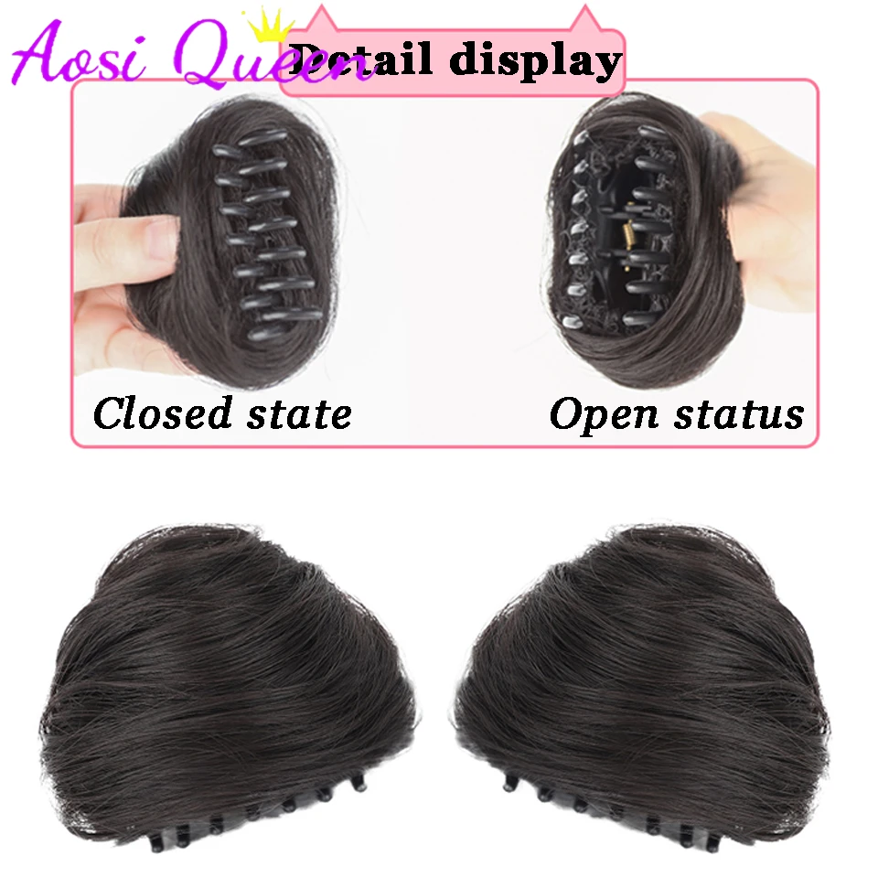 AOSI Synthetic Bow Cat Ear Ball Head Claw Clip Style Antique Style Hair Bag Wig Hair Clip Hair Accessories For Women