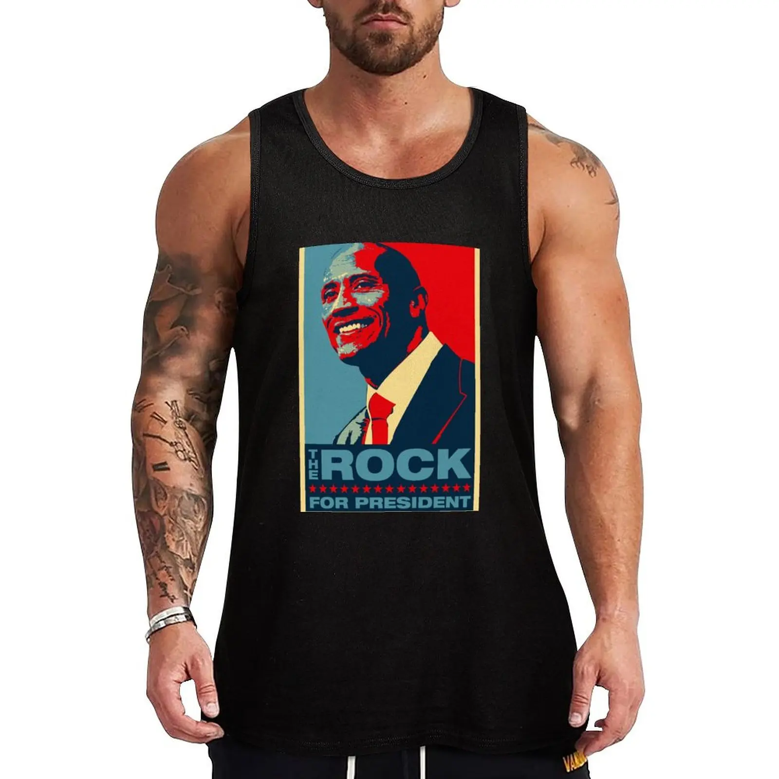 

the Rock for President - 2020 Tank Top gym clothing men anime top mens designer clothes T-shirt men