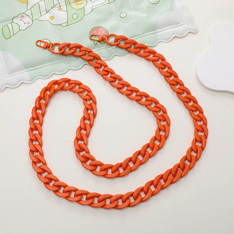 Colored acrylic chain phone chain DIY phone case hand woven single shoulder strap diagonal cross chain