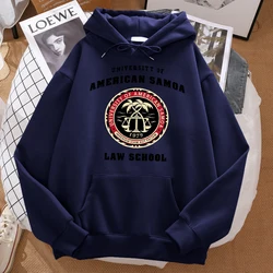 University Of American Samoa Law School Printed Sweatshirt Men'S Casual Crewneck Hooded Oversize Hoodies Autumn Fleece Top