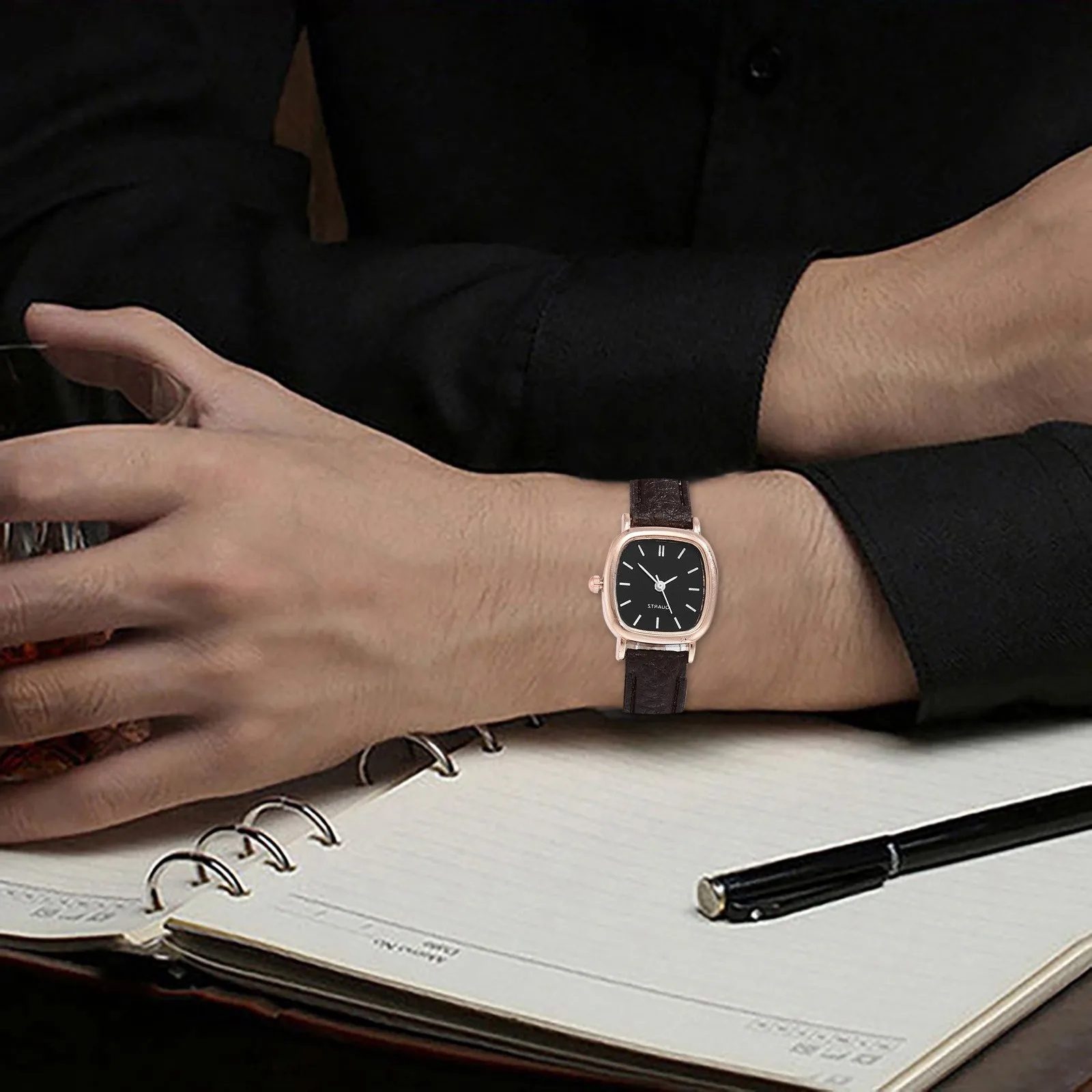 Fashion Business Square Watch Manufacturers Simple Personality Retro Students Quartz Belt Watch Women Wristwatches Reloj Hombre