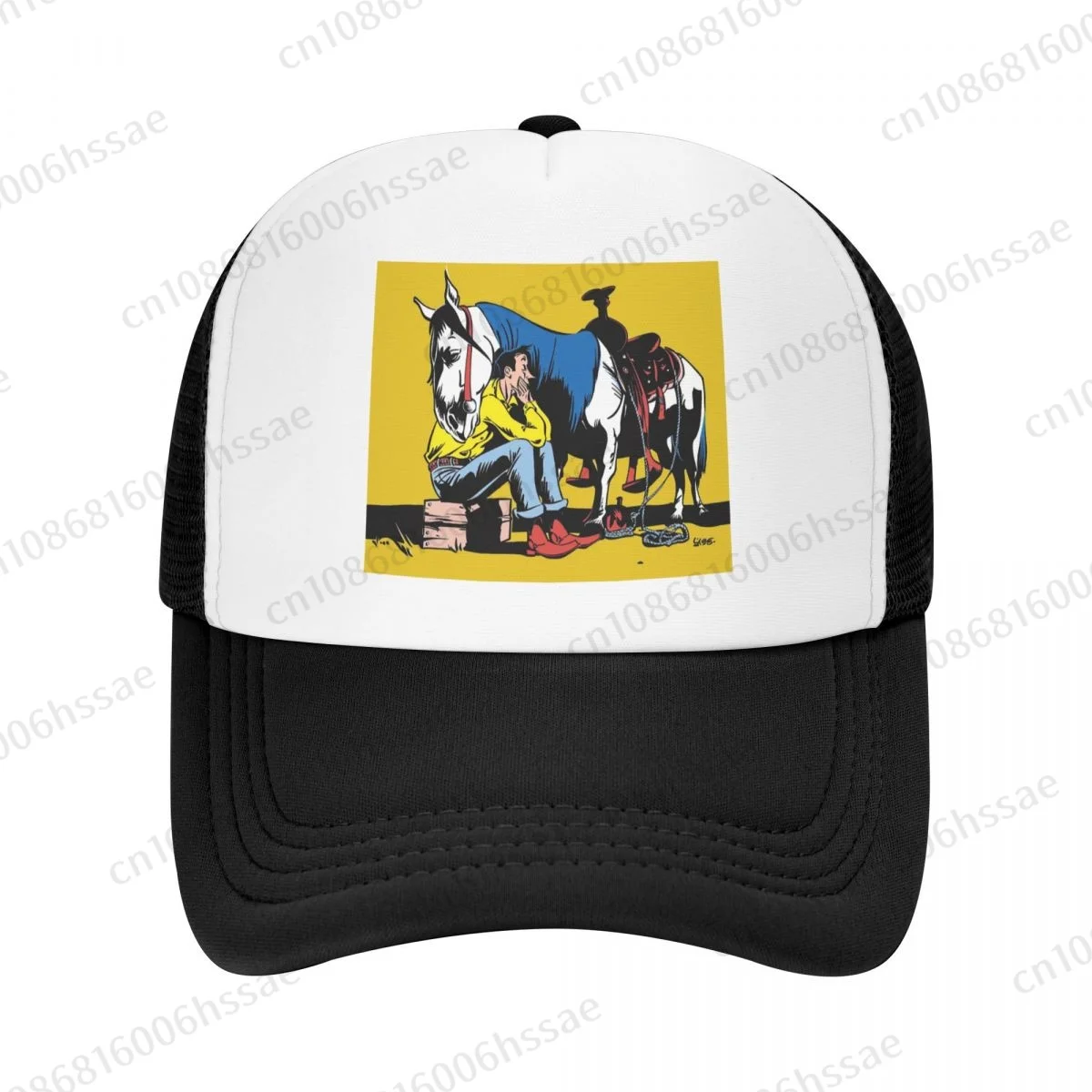 Lucky Luke Anime Cartoon Cowboy Mesh Baseball Cap Summer Outdoor Men Women Fashion Sport Hats Hip Hop Trucker