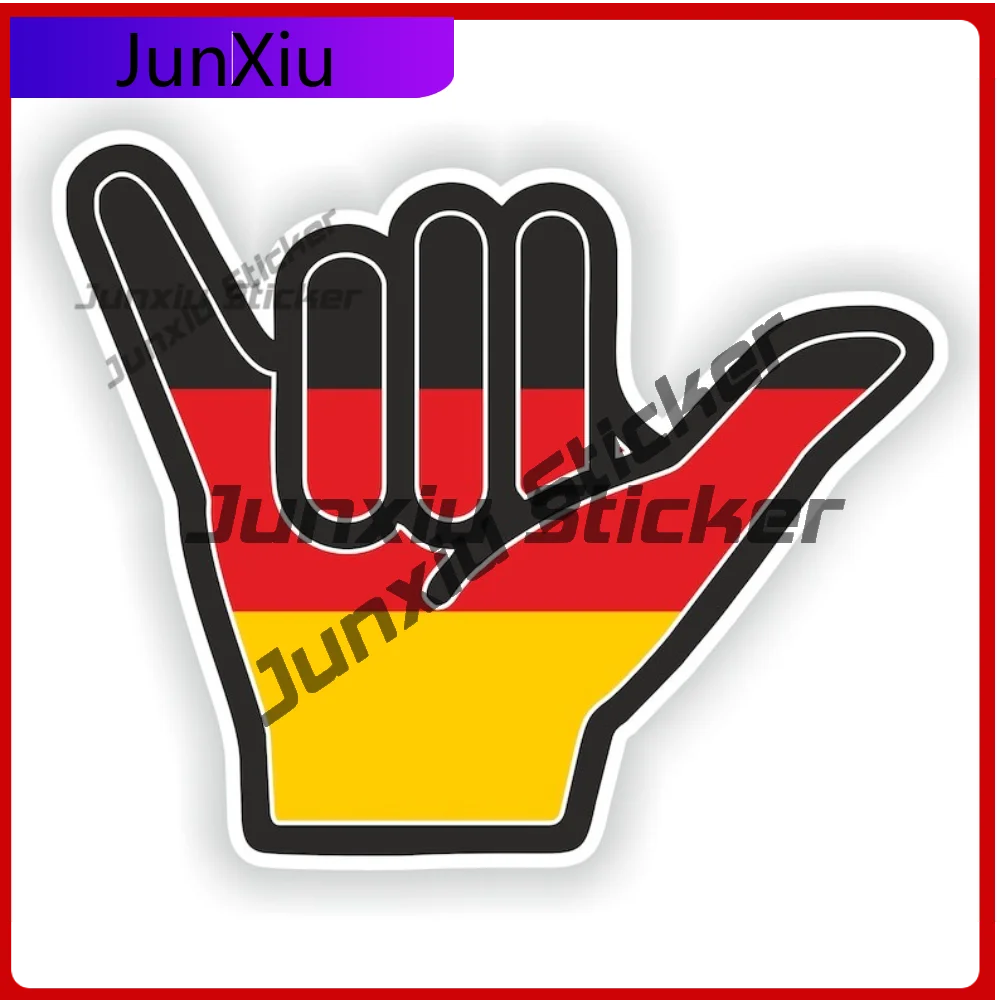 

Germany Shaka Hand Sticker Hang Loose Long Lasting Exterior Decor For Motorcycle Helmet Waterproof Decoration Auto Accessories