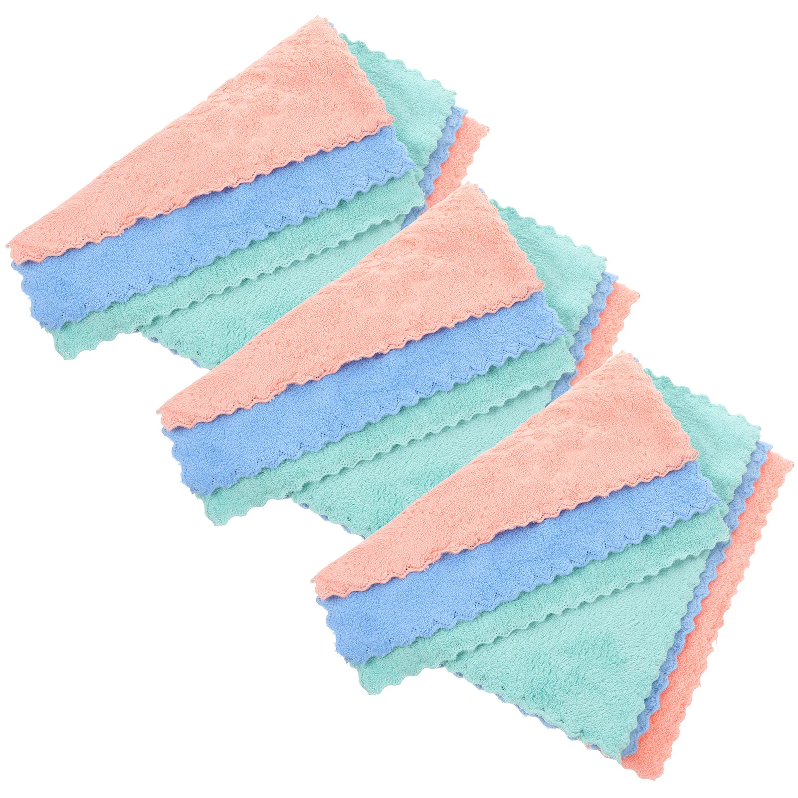 10pcs Coral Fleece Makeup Remover Cloths Absorbent Facial Towel Soft Wash Cloth For Travel Home Use Machine Washable Bright