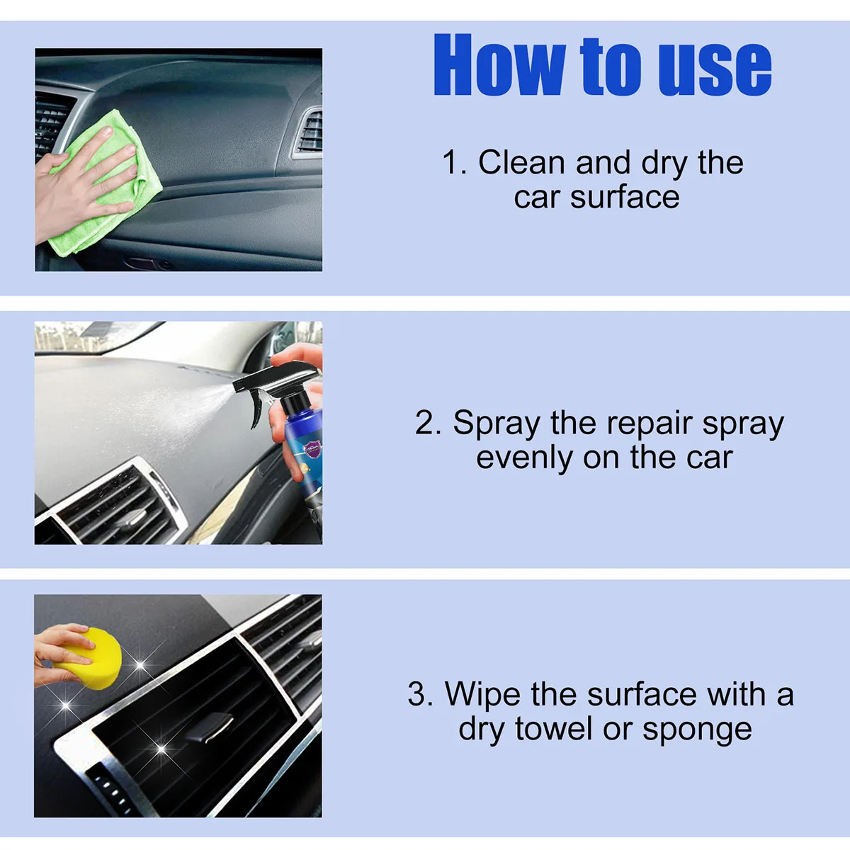 120ML Car Nano Coating Spray Renovation Interior Brightening Paint Polishing Stain Removal Cleaner Auto Cleaning Accessories