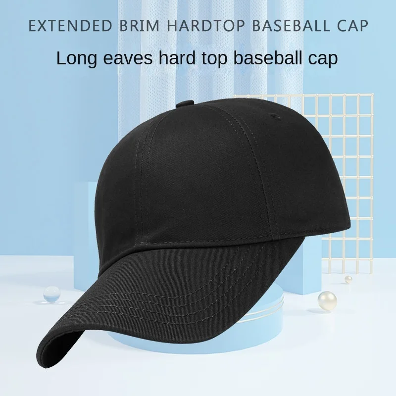 Adjustable Big Head plus Size Baseball Cap 11cm Extra Long Bill 100% Cotton Men Women Visor Hat