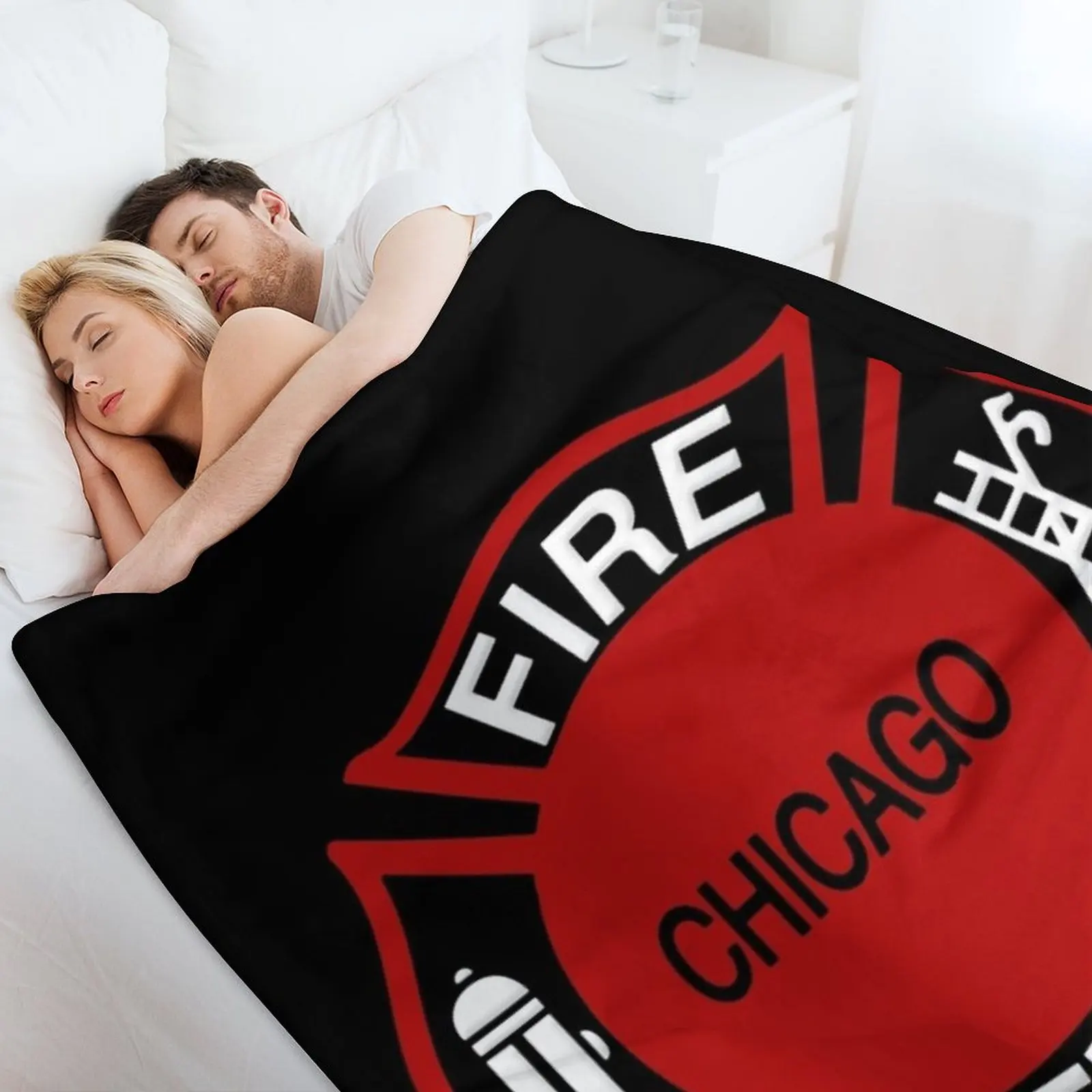 بطانية رمي قسم إطفاء شيكاغو CFD أريكة عملاقة دافئة لفصل الشتاء أغطية سرير هدية شخصية بطانيات #4