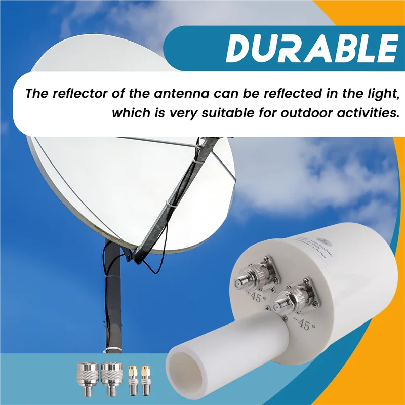 Mesh Dual Polarization 5G Antenna Feed Horn 1700-4200Mhz Wifi 3G 4G 5G Parabolic Dish Reflector 2X 32Dbi Only Feed