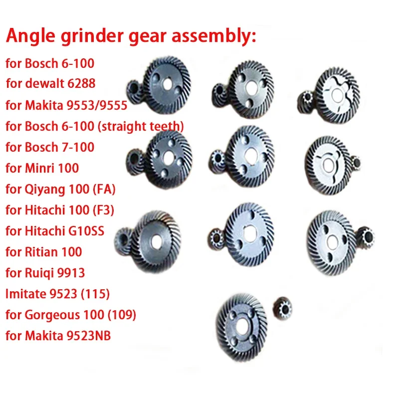 

Принадлежности для электрического инструмента, шестеренка в сборе для Makita, Bosch, Hitachi 100, угловая шлифовальная машина, запчасти для ремонта полировальной машины