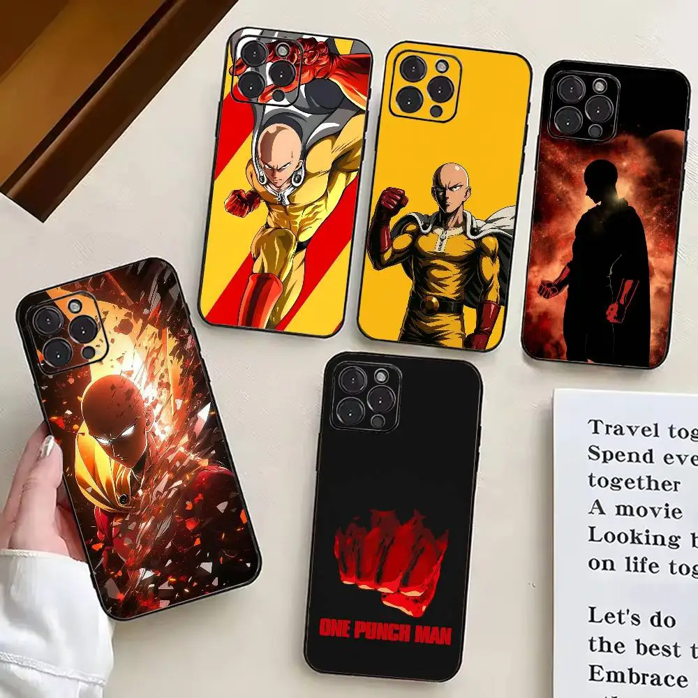 O-One P-Punch Man-OPM Phone Case For iPhone 17, 16,15,14,13,12,11 Plus,Pro Max, Others Soft Black Cover