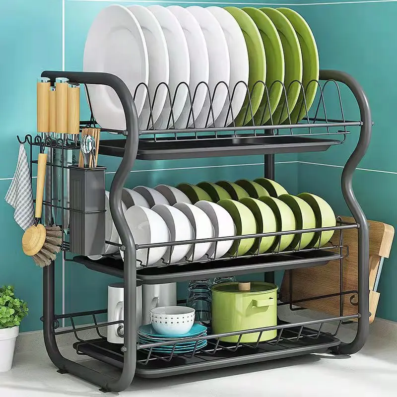 

Drain dish rack Floor-to-ceiling multi-layer bowl rack