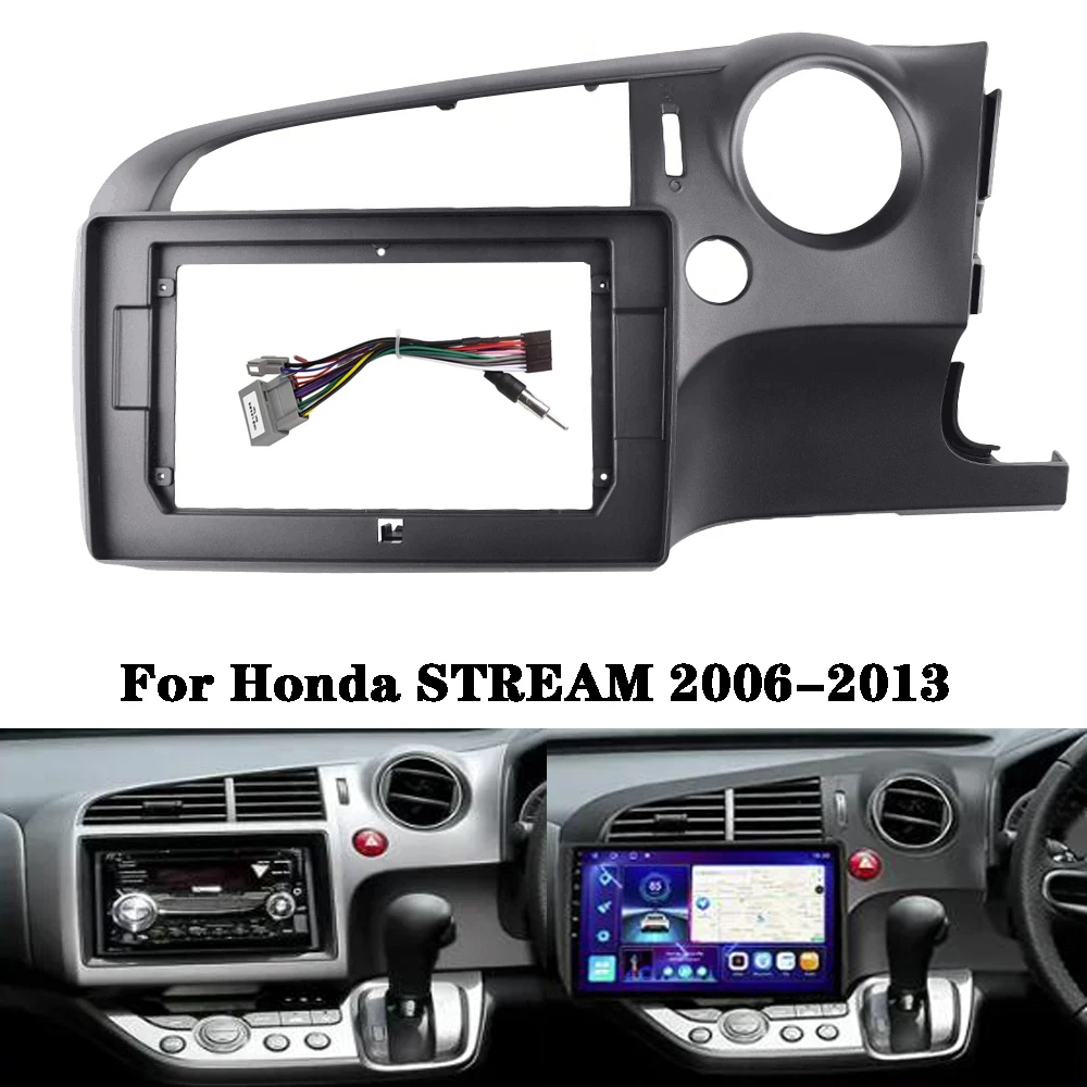 For Honda STREAM 2006-2013 10.1 Inch Car Radio GPS MP5 Player Stereo 2 Din Head Unit Fascia Panel Casing Frame Dash Cover Trim