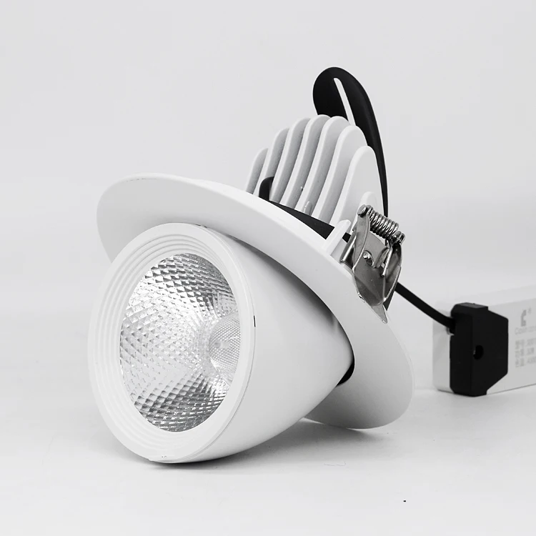 LED Gimbal Downlight 30W COB Adjustable Down Light 360 Rotatable  Eecessed Led Downlight