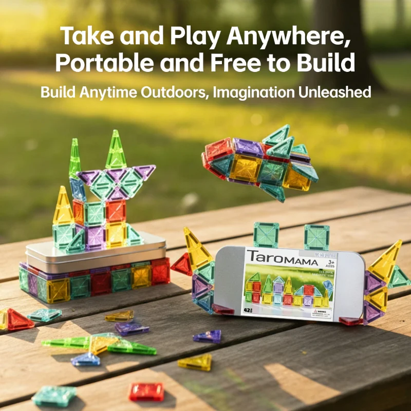 Jouets éducatifs Montessori, ensembles magnétiques, carreaux magnétiques pour enfants, cadeaux, blocs de Construction, modèle de bricolage, jouets de Construction