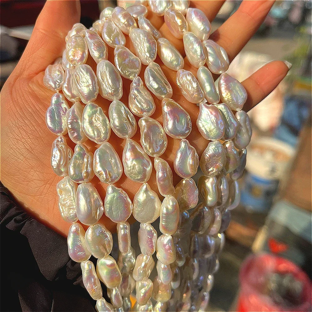 12x16mm5A Natural Freshwater White Baroque Irregular Pearl Fine Gift Premium Bead Jewelry Make DIY Necklace Bracelet Accessories