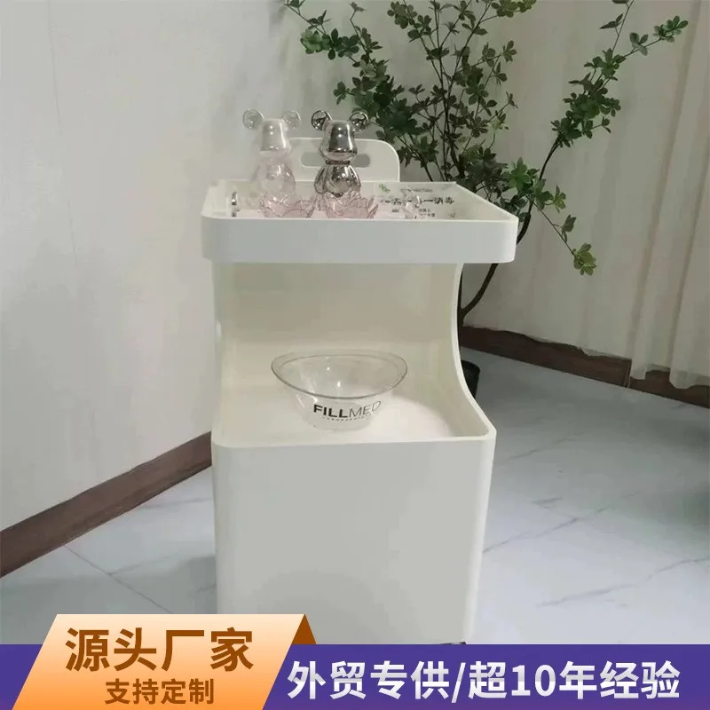 New cream color high-end simple professional tool cart club beauty salon multi-functional fashion spray paint rack
