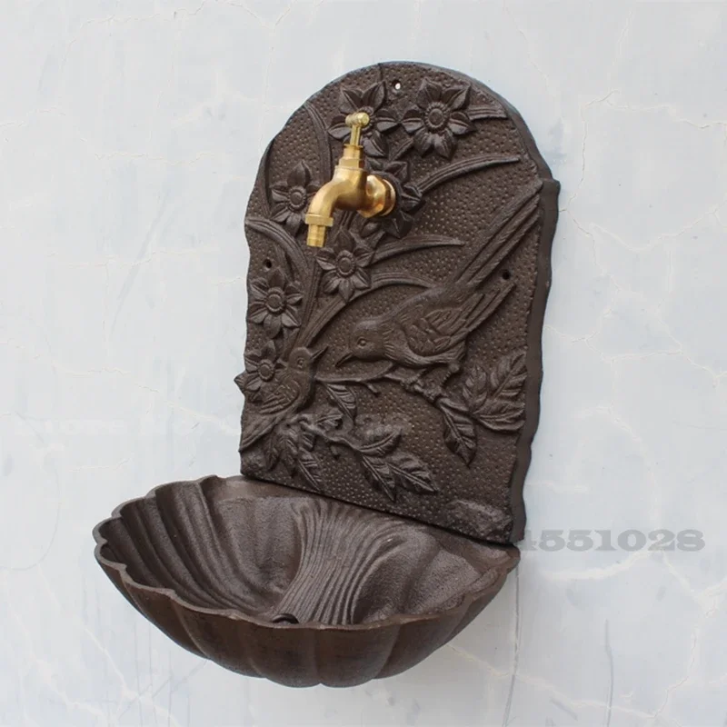 Parede de Ferro Fundido Rústico Lavatório Varanda Quintal Retrô Decoração de Parede Artesanato Decoração de Casa