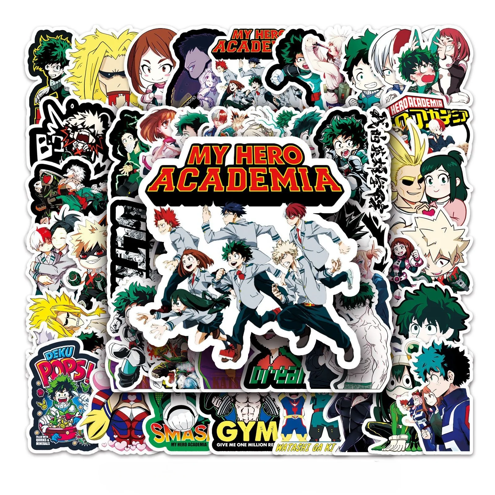 54PCS Cartoon My Hero Academia Graffiti Stickers Suitable for Helmet Desktop Wall Decoration DIY Sticker Pack Wholesale