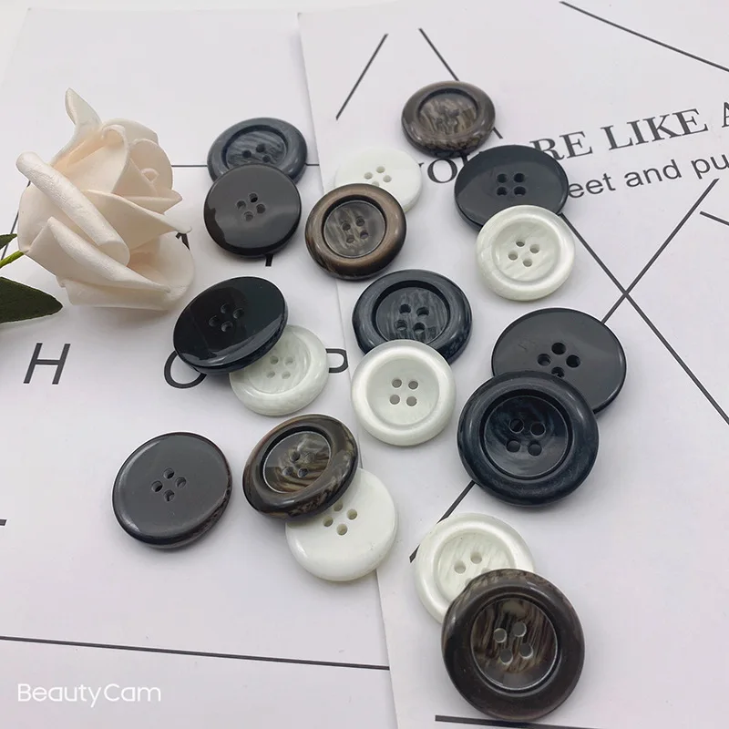 

New Thick Round Edge High Brightness Surface Resin Button Suit Shirt Coat Clothing Accessories Decorative Button