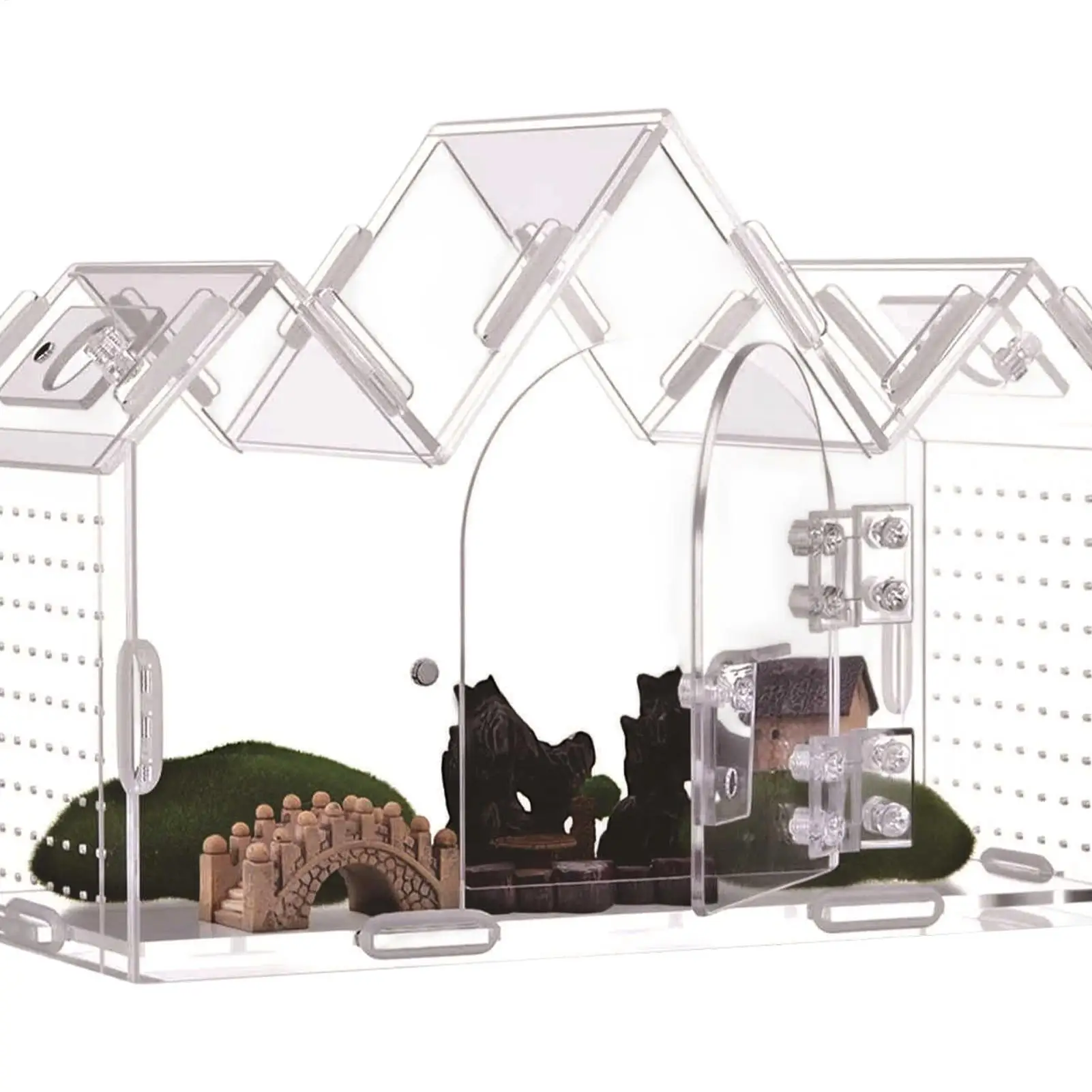 Spider Enclosure Clear Acrylic Terrarium Box With Magnetic Doors Jumping Spider Enclosures For Mantis Reptile Snake Gecko view 4