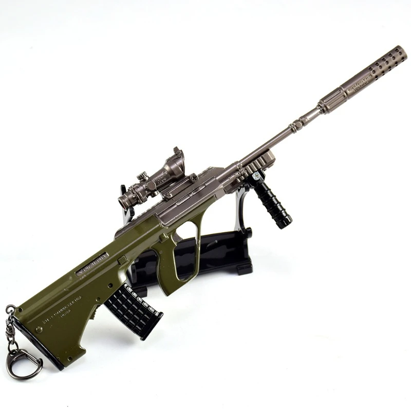 Delta Force Assault Rifles AUG Keychain Models Game Peripherals Assembled Toy Guns Outdoor Pendants Crafts Ornaments Boys Gifts