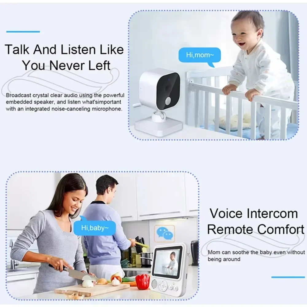 2.8inch Baby Monitors Wireless Security Children Camera 2-way Audio Temperature Detect Electronic Nanny Feed / Cry Alarm Monitor
