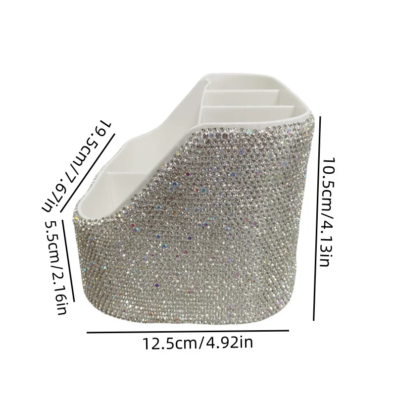 ダイヤモンドがちりばめられたマルチコンパートメント収納ボックス、高い外観レベル、デスクトップ化粧品整理ボックス、大容量